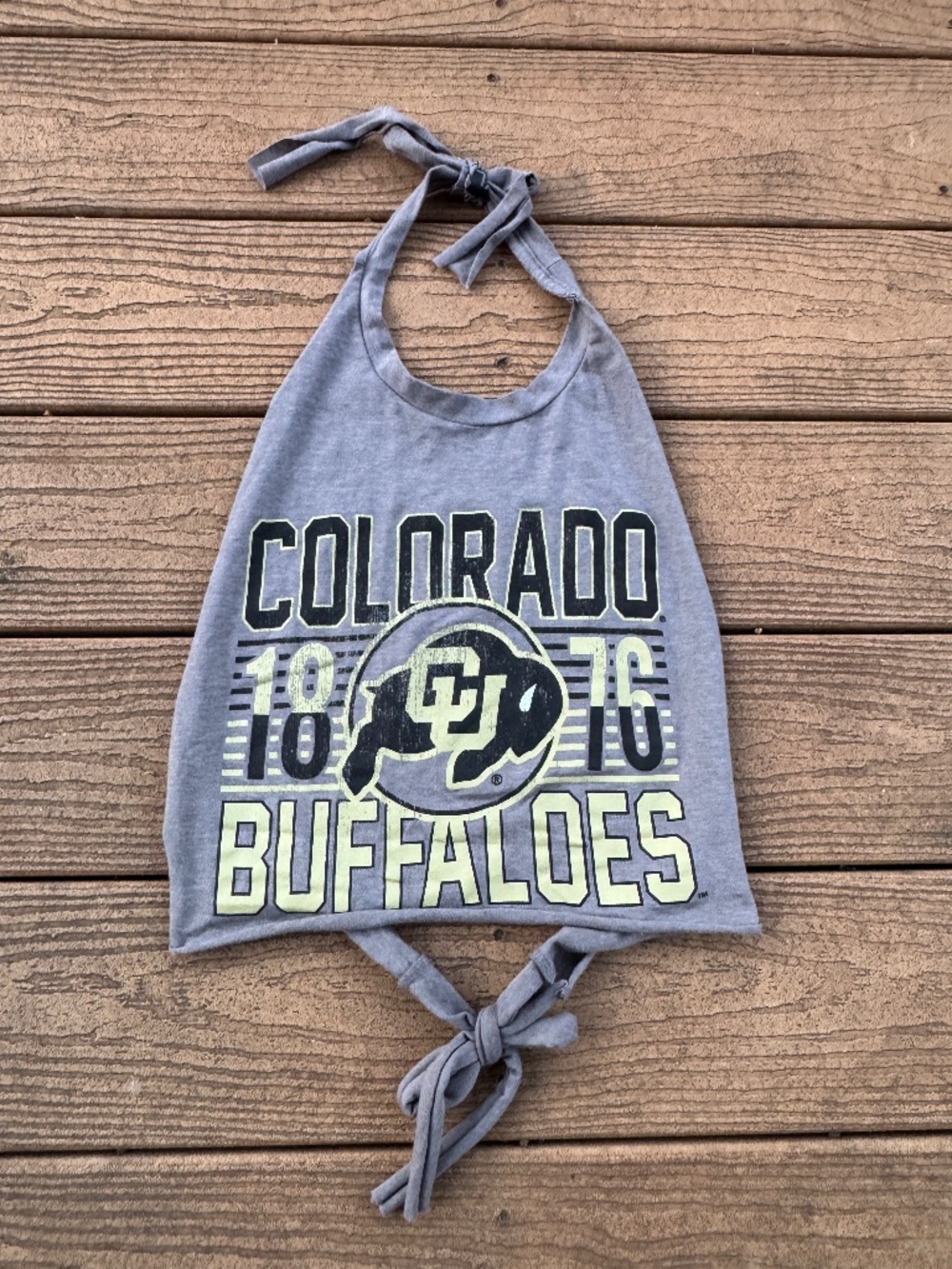 Colorado Buffalos Charcoal Reworked Vintage  Halter Top One Size